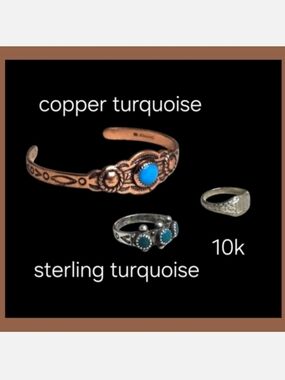 Gold, NA, Sterling, Copper, Turquoise Lot Authentic